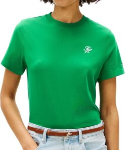 Tommy Hilfiger TH Script Reg C-nk SS tee Ww0ww47809 Camiseta S/S Mujer (Pack de 1)