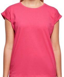 Build Your Brand Ladies Extended Shoulder tee Camiseta Mujer (Pack de 1)