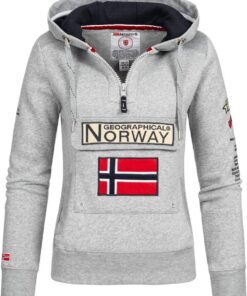 Geographical Norway Gymclass Lady - Sudaderas Mujer con Capucha Y Bolsillos - Sudadera Manga Larga Chaqueta Caliente - Cremallera Jersey Mujeres Primavera Verano Otoño Invierno