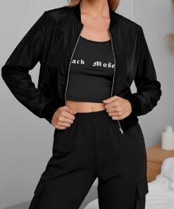 Chaqueta bomber para mujer, ligera, con cremallera, para primavera, otoño, ropa de abrigo, cortavientos