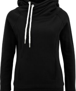 Urban Classics Ladies Raglan High Neck Mujer Sudadera con Capucha Negro Regular