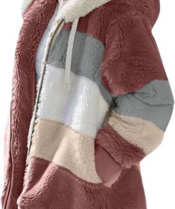 Genérico Chaqueta con Capucha de Invierno para Mujer Sudadera con Capucha para Mujer Invierno Cremallera Abrigo Cálido Sherpa Forrado Chaqueta Fleece Cárdigan Manga Larga Hoodie