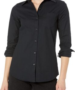 Amazon Essentials Camisa Oxford Elástica con Botones y Manga Larga de Corte Estándar (Disponible en Tallas Grandes) Mujer
