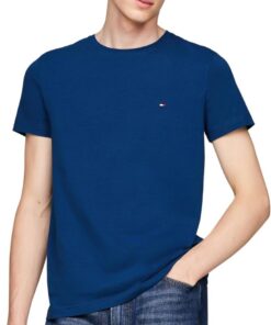 Tommy Hilfiger Camiseta de Manga Corta Hombre Stretch Slim Fit tee Cuello Redondo