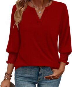 Blusas para mujer, elegantes, informales, de manga 3/4, camisetas de moda para verano y otoño, tallas M-3XL