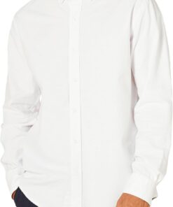 Amazon Essentials Hombre Camisa Oxford de Manga Larga y Corte Regular