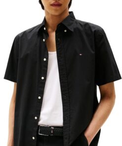 Tommy Hilfiger Camisa de Popelín para Hombre Flex Poplin Manga Corta