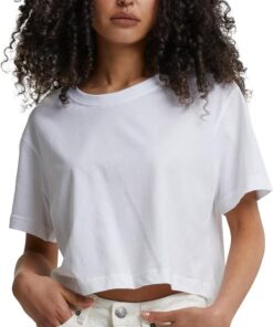Urban Classics Ladies Short Oversized tee Mujer Camiseta Negro 100% algodón Regular