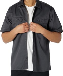 Amazon Essentials Camisa de Trabajo de Manga Corta Resistente a Las Manchas y Arrugas Hombre