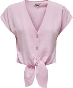 ONLY Onlsiesta S/S Knot Linen Bl Shirt Pnt Camiseta Mujer (Pack de 1)