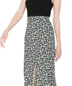Trendyol Falda con Estampado Floral Verde Falda Mujer (Pack de 1)