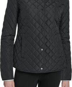Calvin Klein Diamond Quilted Jacket – Lightweight Snap Button Coat With Pockets Chaqueta acolchada Mujer (Pack de 1)