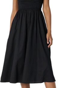 Amazon Essentials Vestido con Corpiño Nido de Abeja de Satén de Algodón de Corte Recto Mujer