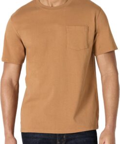 Amazon Essentials Camiseta Holgada de Algodón de Alto Gramaje con Bolsillo en el Pecho Hombre