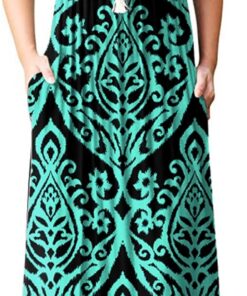 GRECERELLE Womens Summer Maxi Dress Boho Floral Cocktail Midi Polka Dot Wrap Dresses V Neck Casual Party Bohemian Flowy Long Dress for Ladies | Vestido largo casual de manga corta con cuello en V y bolsillo