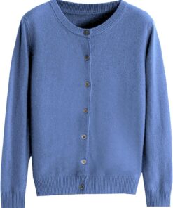 HUIFUAO - Cárdigan para mujer, punto negro, elegante, para otoño e invierno, básico, suave, con botones, manga larga, suéteres ligeros