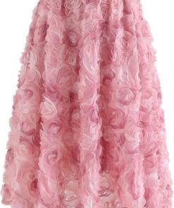 CHICWISH Falda midi de malla de doble capa para mujer, caramelo/azul polvoriento/blanco/negro