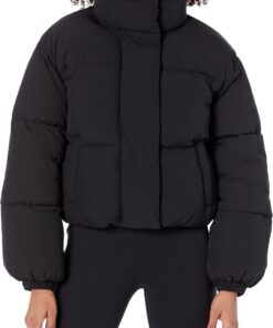 Amazon Essentials Mujer Chaqueta Acolchada y Recortada con Cremallera Completa (Acolchado Mate o Forro Polar)