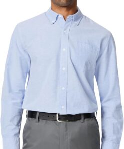 Amazon Essentials Hombre Camisa Oxford con Bolsillo de Manga Larga