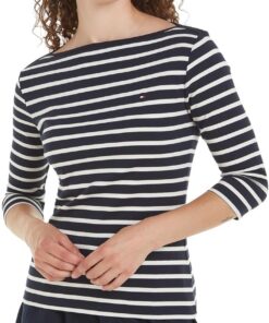 Tommy Hilfiger Camiseta de manga larga Mujer New Cody Slim cuello barco