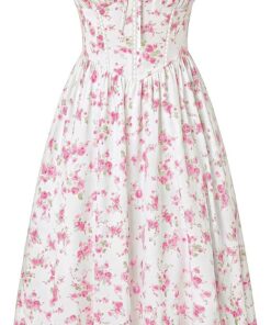 SCARLET DARKNESS Vestido de corsé floral para mujer, vestido casual de verano con bolsillos