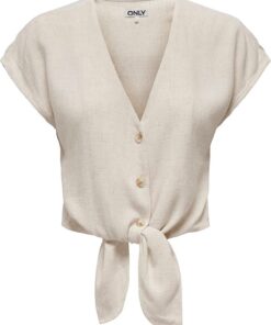 ONLY Onlsiesta S/S Knot Linen Bl Shirt Pnt Camiseta Mujer (Pack de 1)