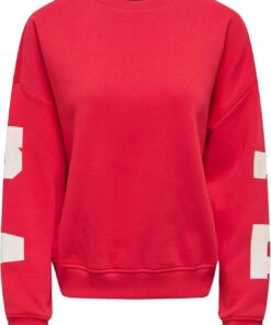 ONLY Onlsweat L/S Back/Sleeve Print Swt Noos Sudadera De Corte Suelto con Cuello O para Ropa Casual Mujer (Pack de 1)