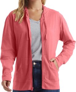 Hanes Slub Knit Full-Zip Hoodie, Textured Cotton Zip-up T-Shirt Hoodie For Women Camisa Mujer (Pack de 1)
