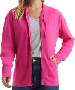 Hanes Slub Knit Full-Zip Hoodie, Textured Cotton Zip-up T-Shirt Hoodie For Women Camisa Mujer (Pack de 1)