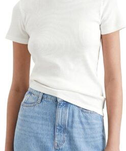 Marc OߴPolo Denim Mujer Camiseta de algodón orgánico con Cuello de Pico