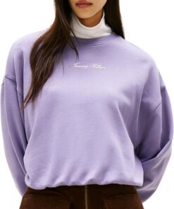 Tommy Hilfiger Classic Script Terry Sweatshirt Ww0ww48269 Sudadera sin Botones Mujer (Pack de 1)