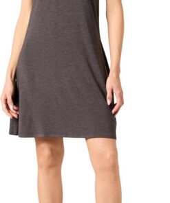 Amazon Essentials Mujer Vestido con Vuelo de Manga Corta con Cuello en Pico