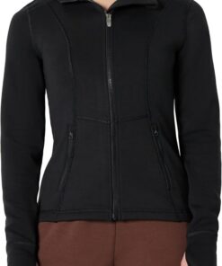 Amazon Essentials Mujer Sudadera con Capucha Entallada y Transpirable con Cremallera y Orificios para los Pulgares