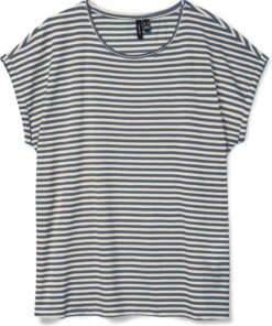 Vero Moda Vmava Plain SS Top Stripe Ga Jrs Noos Camiseta Mujer (Pack de 1)