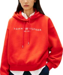 Tommy Hilfiger Corp Logo Mdrn Hoodie Ww0ww47832 Sudadera con Capucha Mujer (Pack de 1)