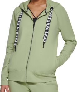 DKNY Sudadera Deportiva con Capucha Y Cremallera con Logotipo para Mujer Sudadera con Capucha Mujer (Pack de 1)