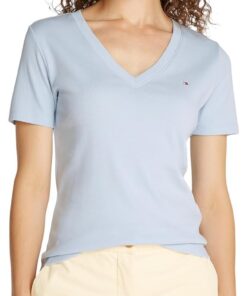 Tommy Hilfiger Camiseta de Manga Corta Mujer New Slim Cody V-Neck Cuello de Pico