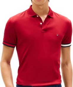 Tommy Hilfiger RWB Cuff Liquid Cotton Slim Polo Mw0mw42743 Polo S/S Hombre (Pack de 1)