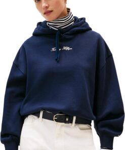 Tommy Hilfiger Sudadera Mujer Classic Script Fleece con Capucha