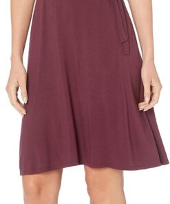 Amazon Essentials Mujer Vestido Efecto Cruzado de Manga Corta