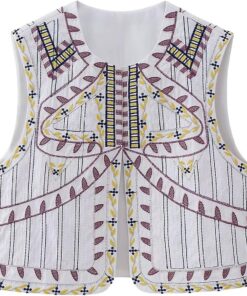 YILEEGOO Chalecos vintage bohemios bordados florales sin mangas para mujer, chaleco frontal abierto, chaquetas para exteriores