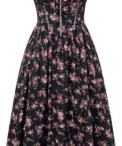 SCARLET DARKNESS Vestido de corsé floral para mujer, vestido casual de verano con bolsillos