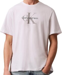 Calvin Klein Camiseta de Manga Corta Hombre Monologo tee de algodón