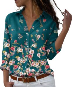 Blusa y Camisas de Manga Larga Para Mujer con Cuello en V, Camiseta de Estilo Casual Elegante Ajustada Irregular Oversized Deportiva Fiesta Rayas Túnica Tops Mangas Enrolladas con Botones