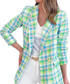 Chaquetas de Traje y Blazers Mujer Traje Chaqueta Mujer Blazer de Solapa Oficina Negocios Chaquetas Corta Ajustada de Manga Larga Mujer Casual Liquidación Venta Slim Fit Baratos Abrigo