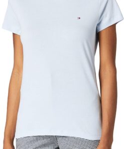 Tommy Hilfiger Camiseta de manga corta Mujer Heritage con cuello redondo