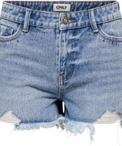 Only Shorts Onlpacy HW Stud Dnm Gua-Pantalones Cortos para Mujer