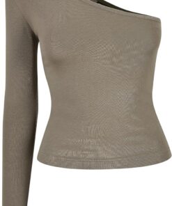 Urban Classics Ladies Asymmetric Longsleeve Mujer Top Negro Estrechos