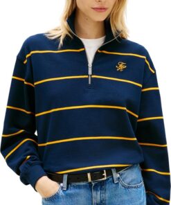 Tommy Hilfiger TH Script Reg Half-Zip Ww0ww49258 Sudadera con Media Cremallera Mujer (Pack de 1)