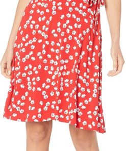 Amazon Essentials Mujer Vestido Efecto Cruzado de Manga Corta